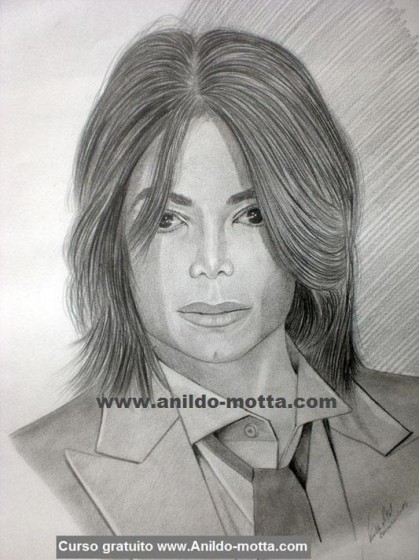 Michael Jackson Desenho a lápis Retrato a lápis, desenho de retratos.
