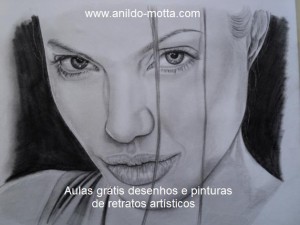 Desenho passo a passo Angelina Jolie