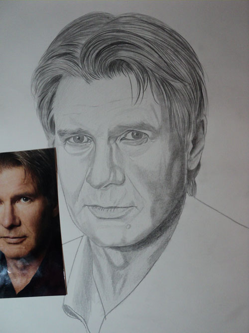 Desenho passo a passo Harrinso Ford