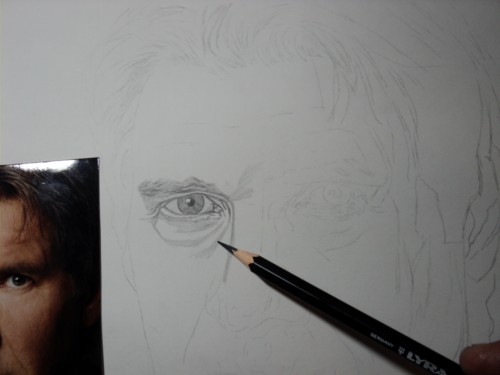 Desenho passo a passo Harrinso Ford Desenho passo a passo Harrinso Ford