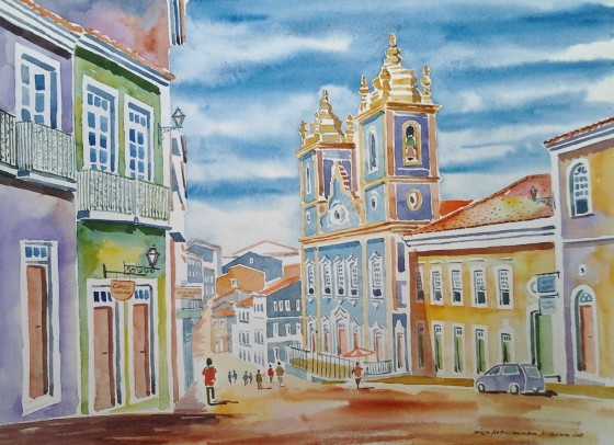 Arte da aquarela. Salvador Bahia