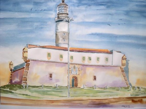 Farol da Barra em aquarela. Salvador Bahia